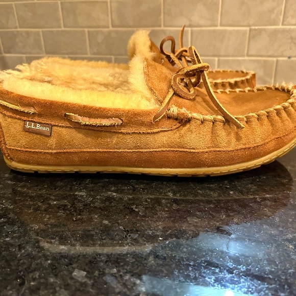 L.L. Bean Shoes Ll Bean Wicked Good Moccasins Tan Brown Sheepskin Slippers Poshmark
